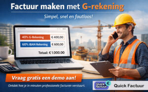 Factuur maken met G-rekening - Quickfactuur